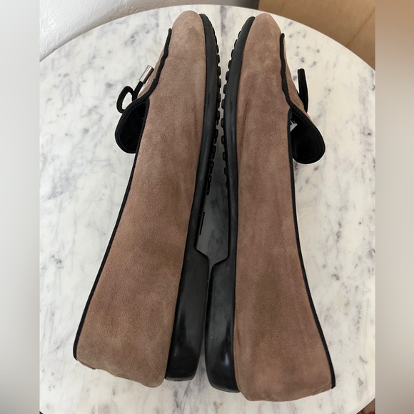 TOD'S loafers ballet flats tan black suede bow women's shoe EU 38-1/2 US 8-1/2 - Picture 12 of 16